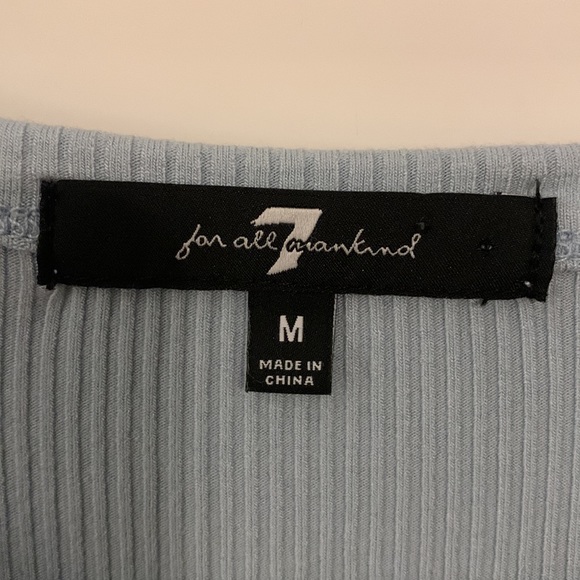 7 for all mankind, Sz M, powder blue ribbed top - Picture 3 of 5